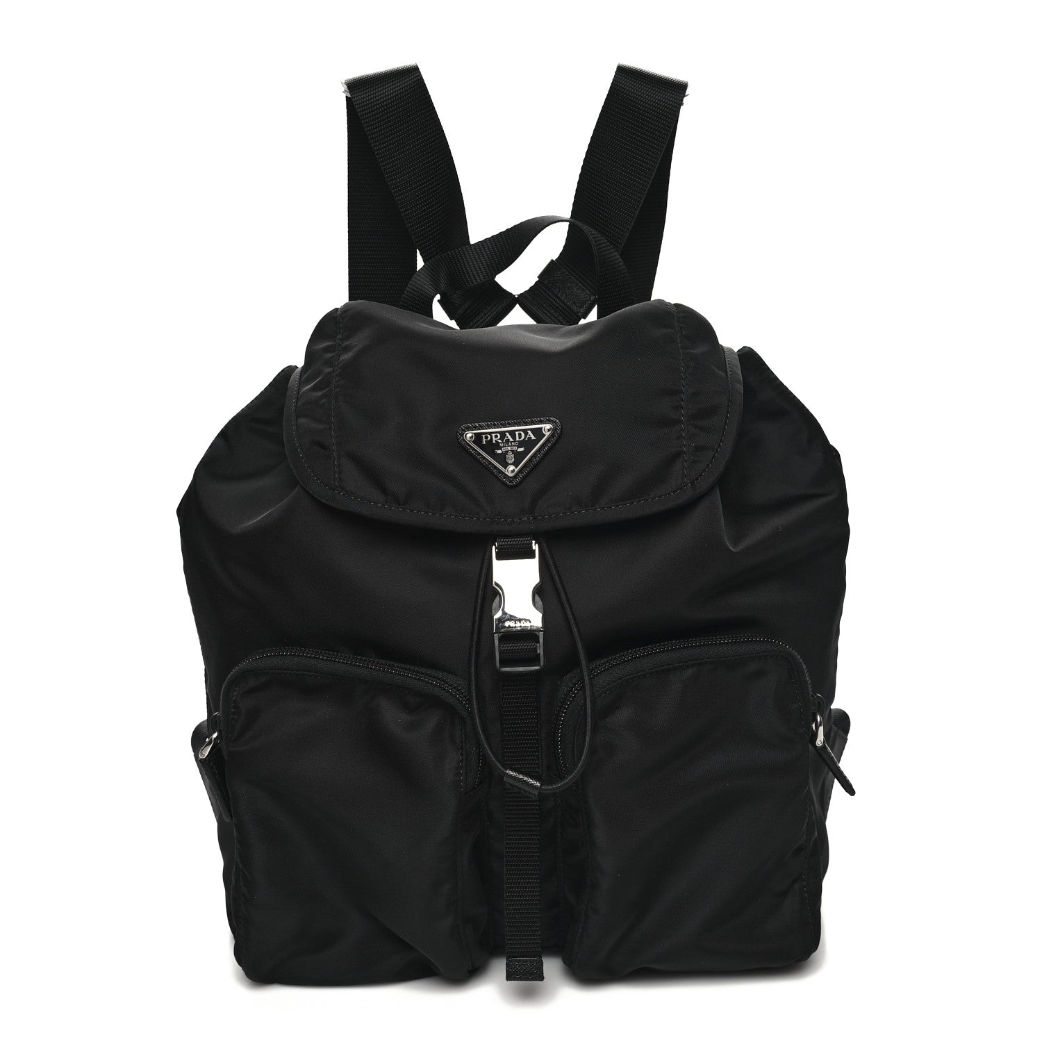 Prada Tessuto Nylon Saffiano Vela Backpack Black 1 of 9