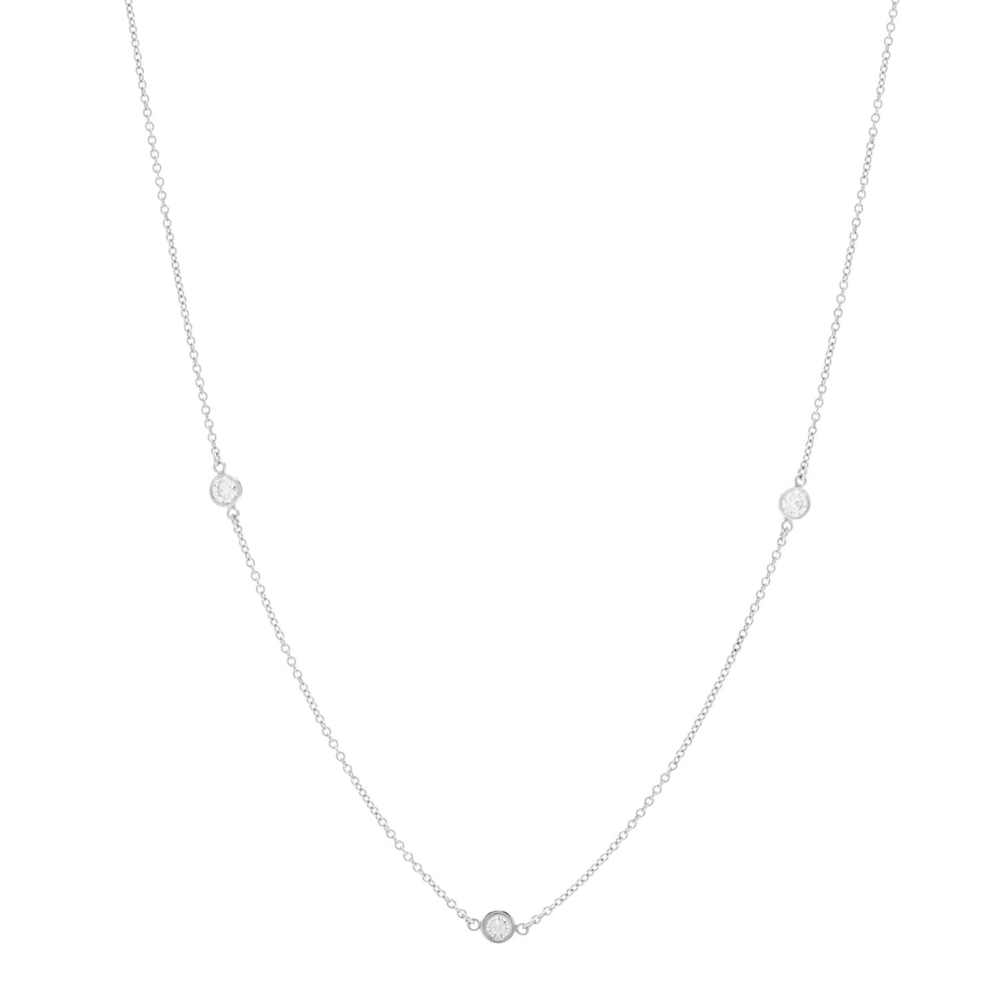 Platinum Diamond .30ctw Elsa Peretti Diamonds by the Yard 3 Station Necklace