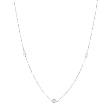 Tiffany Platinum Diamond .30ctw Elsa Peretti Diamonds by the Yard 3 Station Necklace 1 of 5