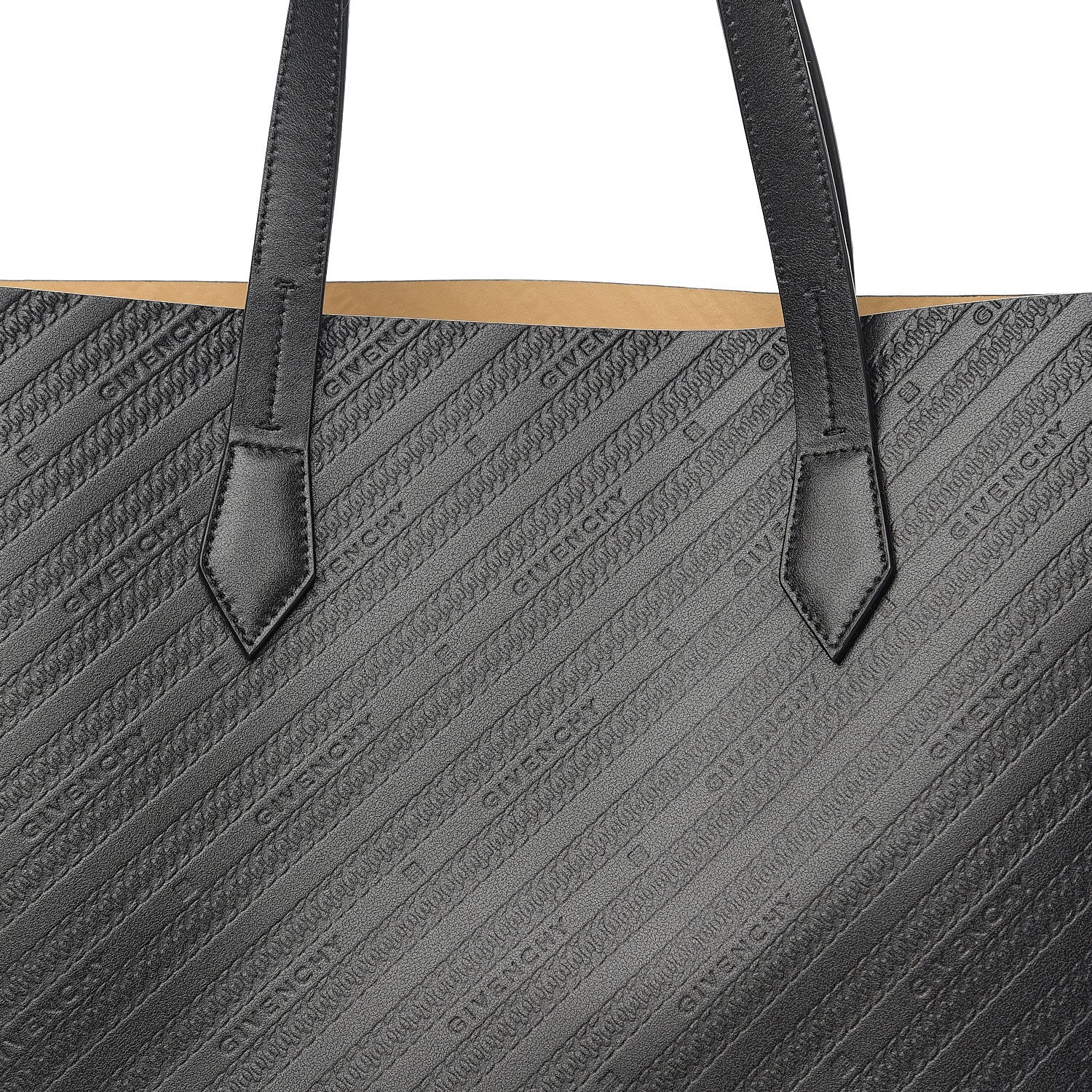 Givenchy Calfskin Chain Embossed Medium Bond Shopper Tote Black 9 of 9