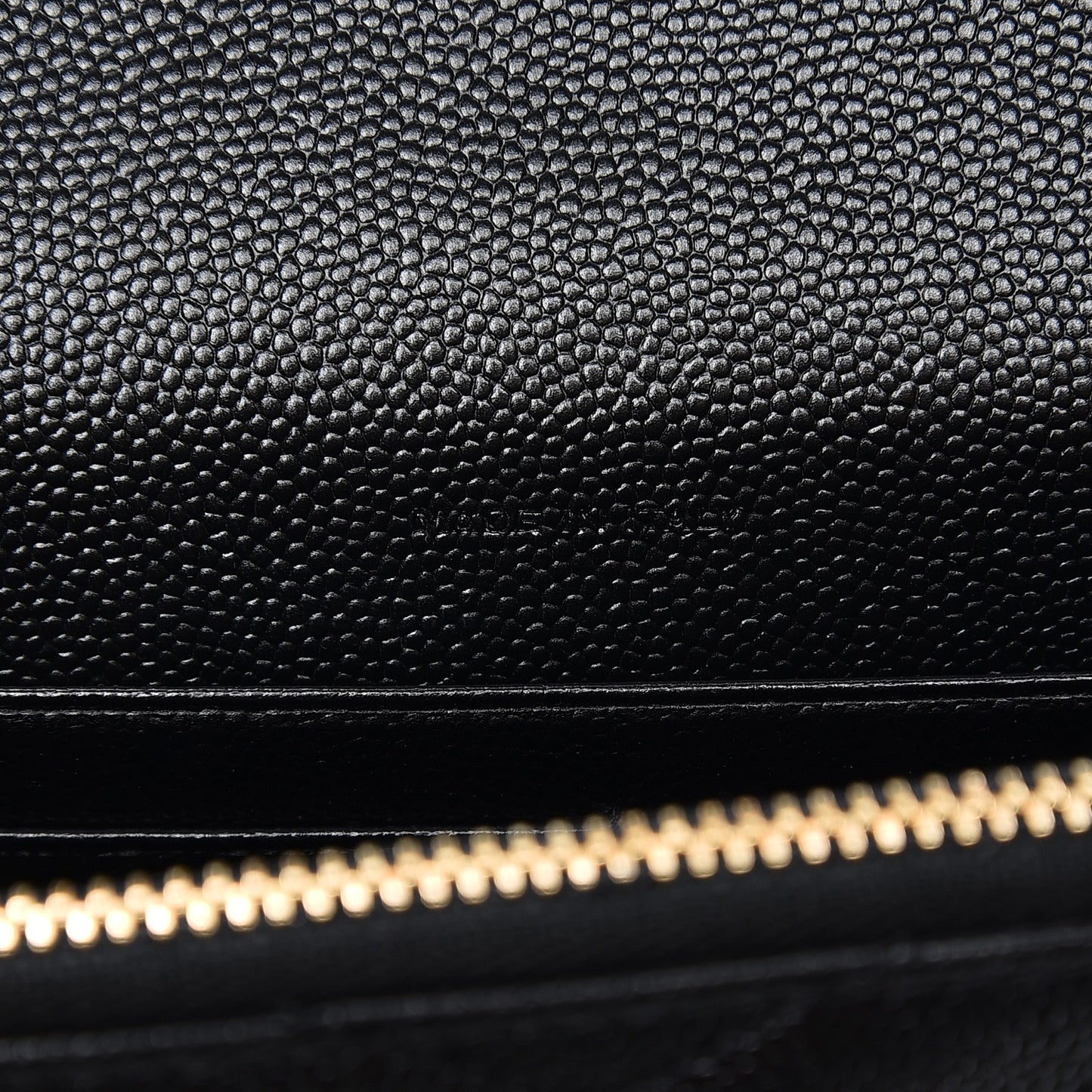 Grain De Poudre Matelasse Chevron Monogram Envelope Chain Wallet Black