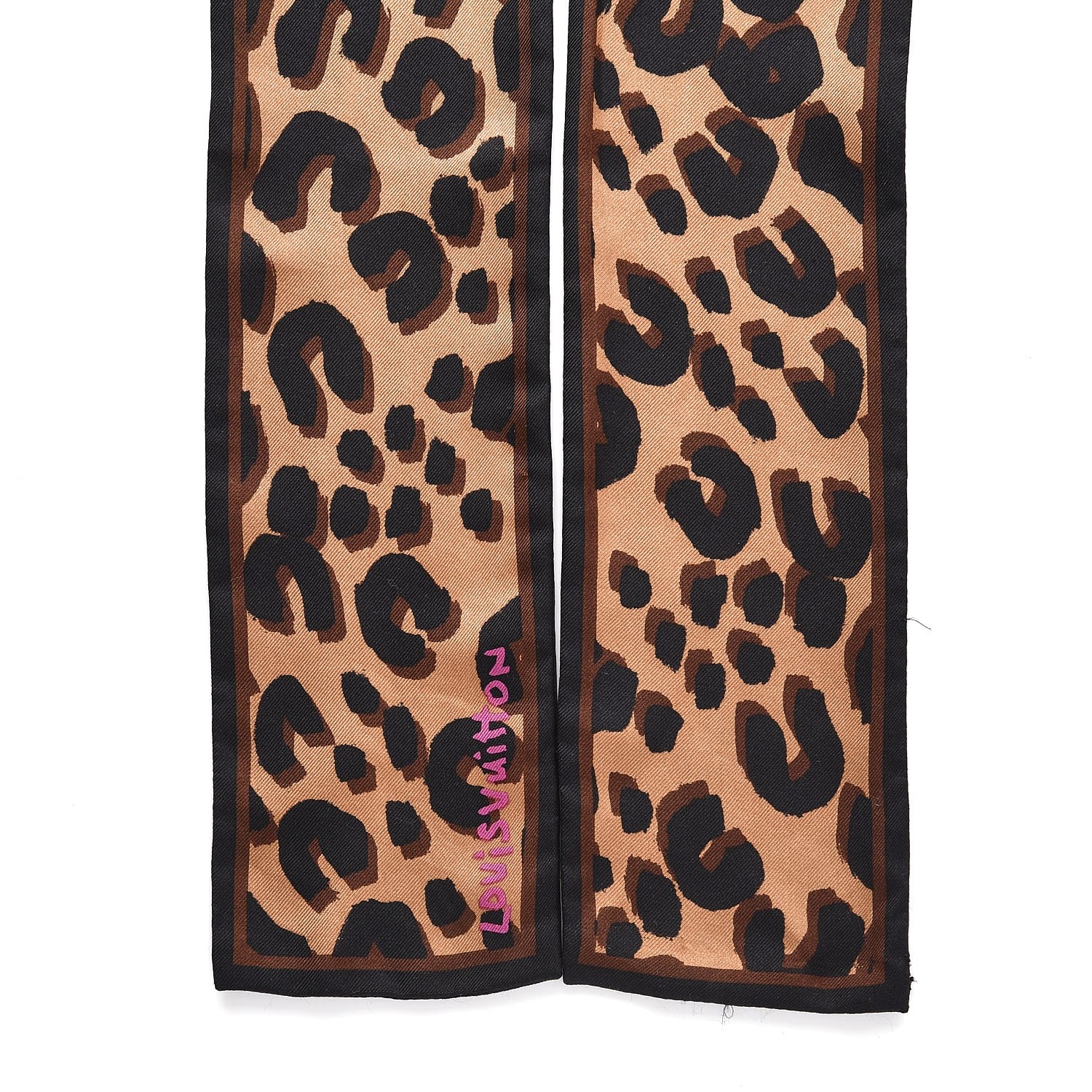 Louis Vuitton Silk Leopard Bandeau Scarf Marron 3 of 4