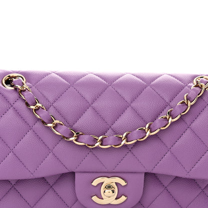 Chanel Caviar Quilted Small Double Flap Purple 8 of 10