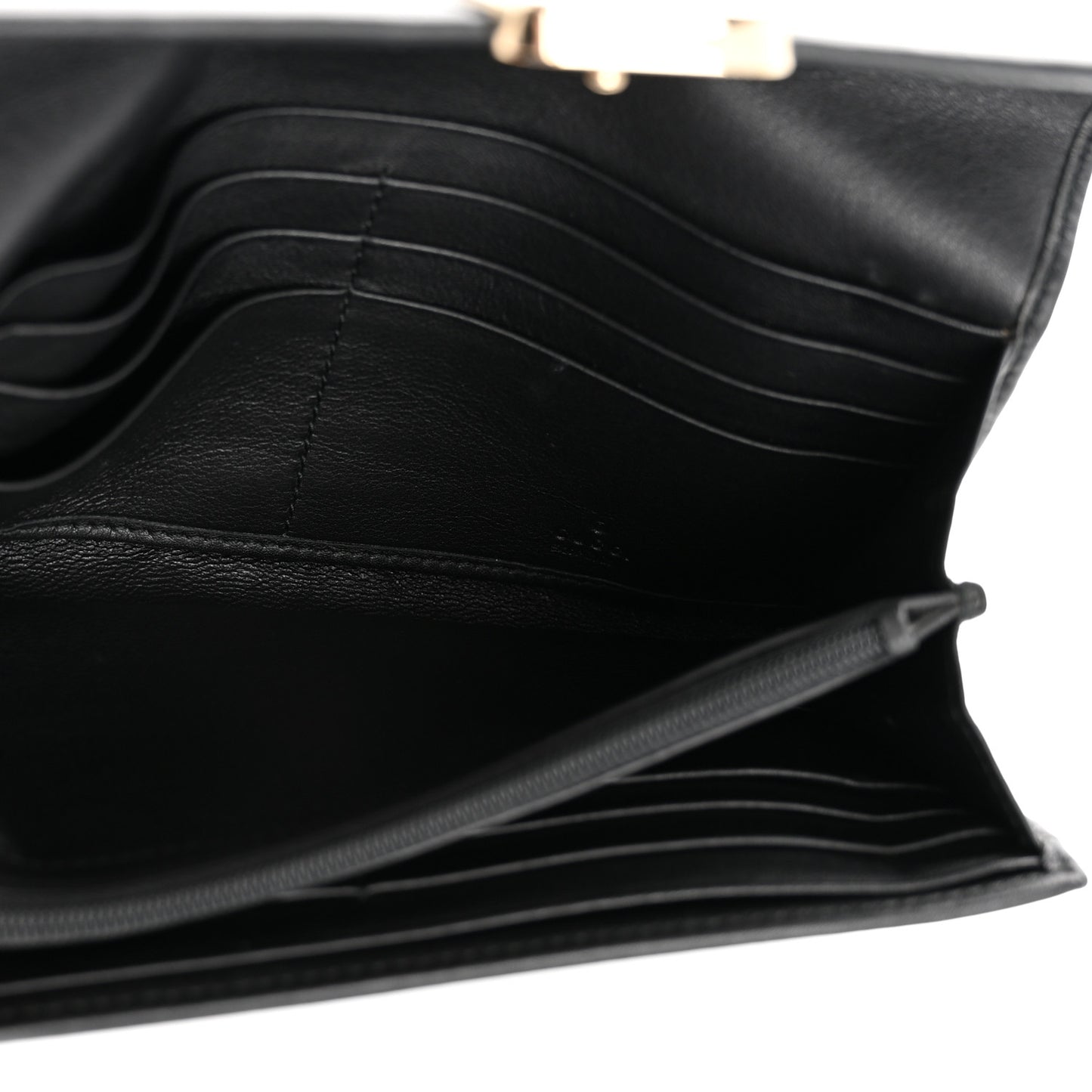 Microguccissima Calfskin GG Continental Wallet Black