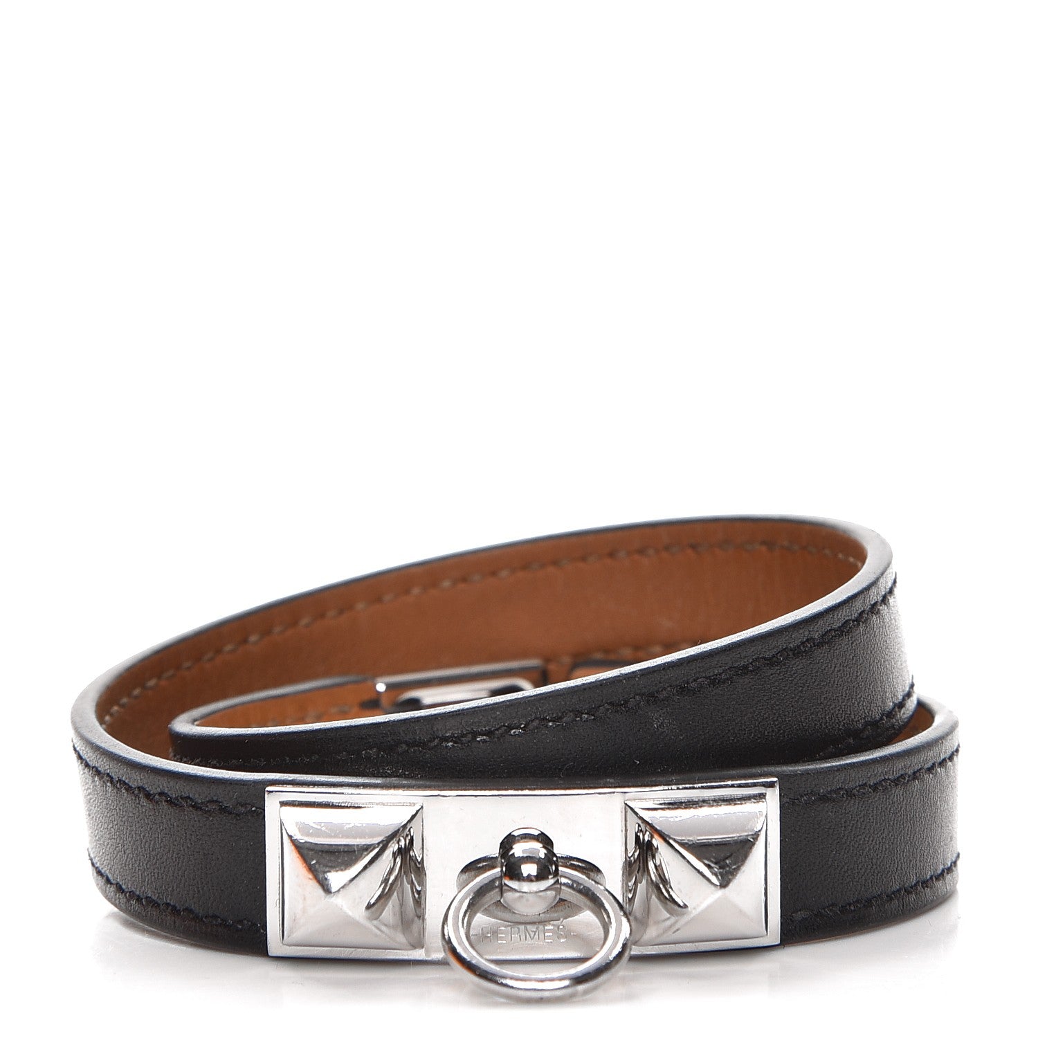 Hermes Box Rivale Double Tour Bracelet M Black 1 of 7