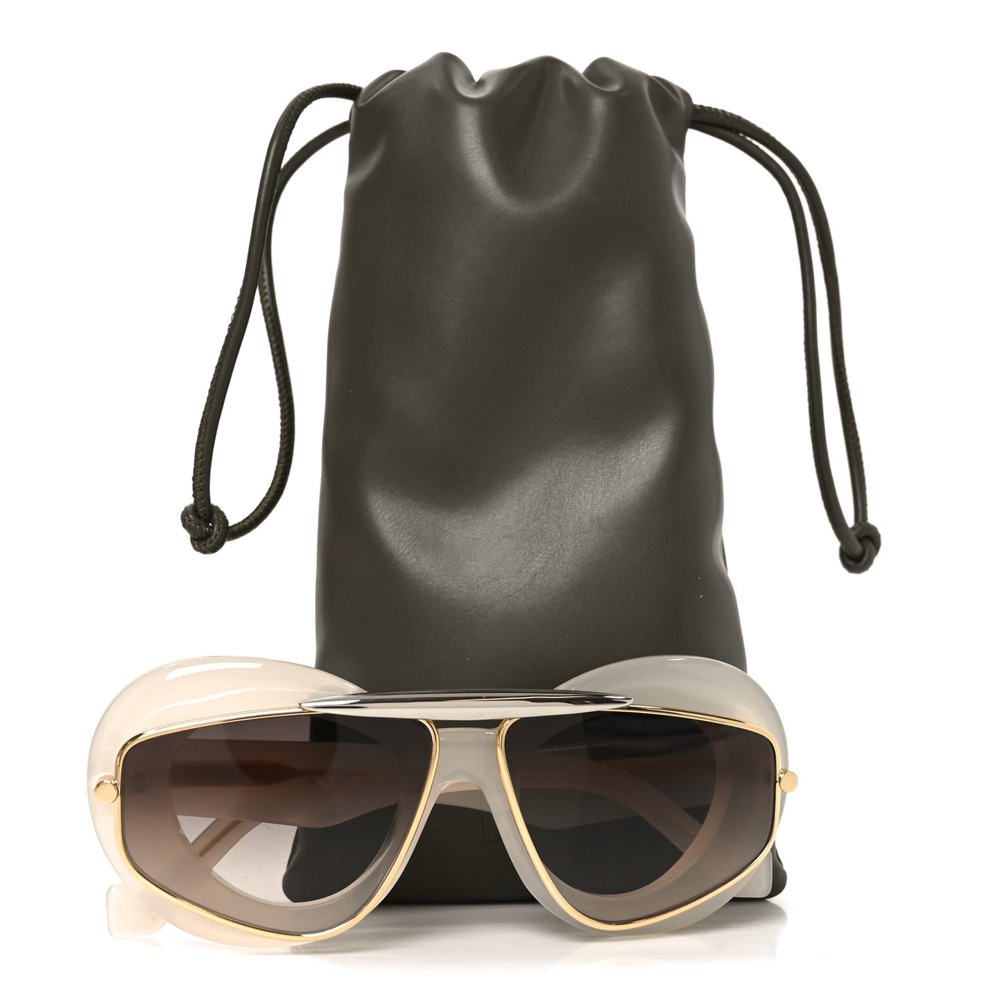 Acetate Wing Double Frame Sunglasses LW40120I Ivory
