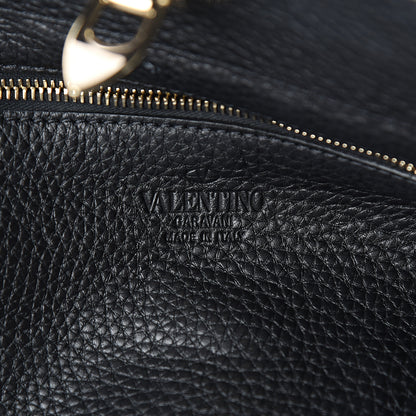 Valentino Garavani Alce Printed Calfskin Medium Rockstud Tote Black 5 of 8