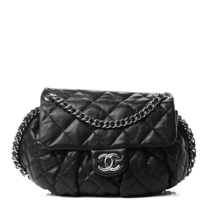 Chanel Washed Lambskin Quilted Mini Chain Around Flap Black 1 of 13