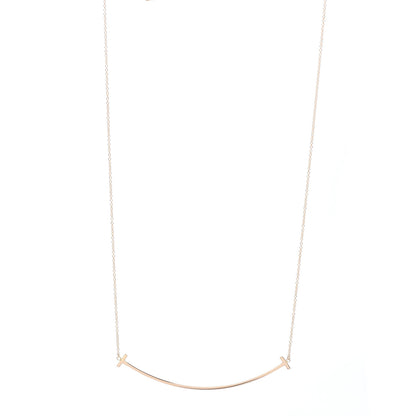 Tiffany 18K Rose Gold T Smile Pendant Necklace 1 of 4