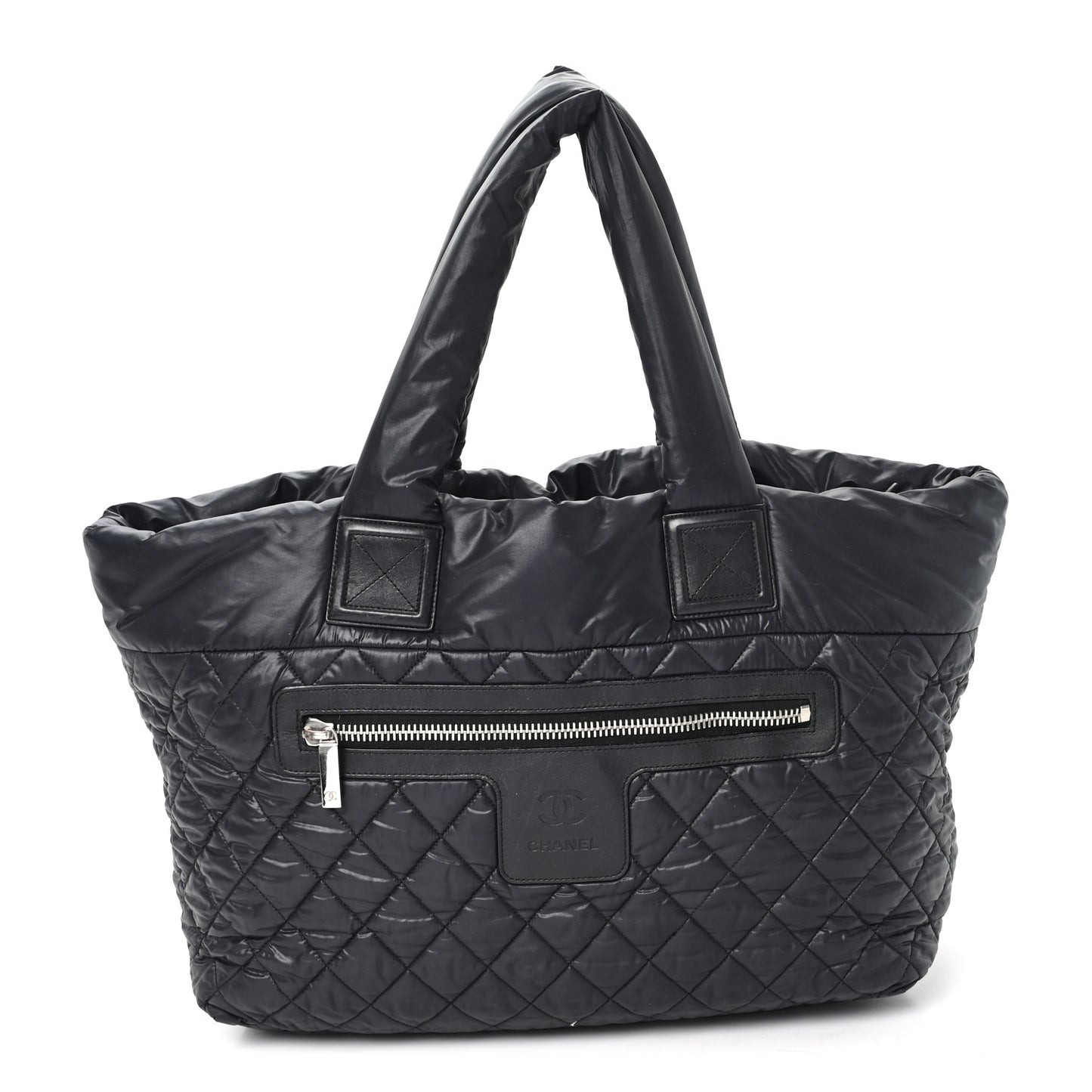 Nylon Quilted Large Coco Cocoon Tote Black