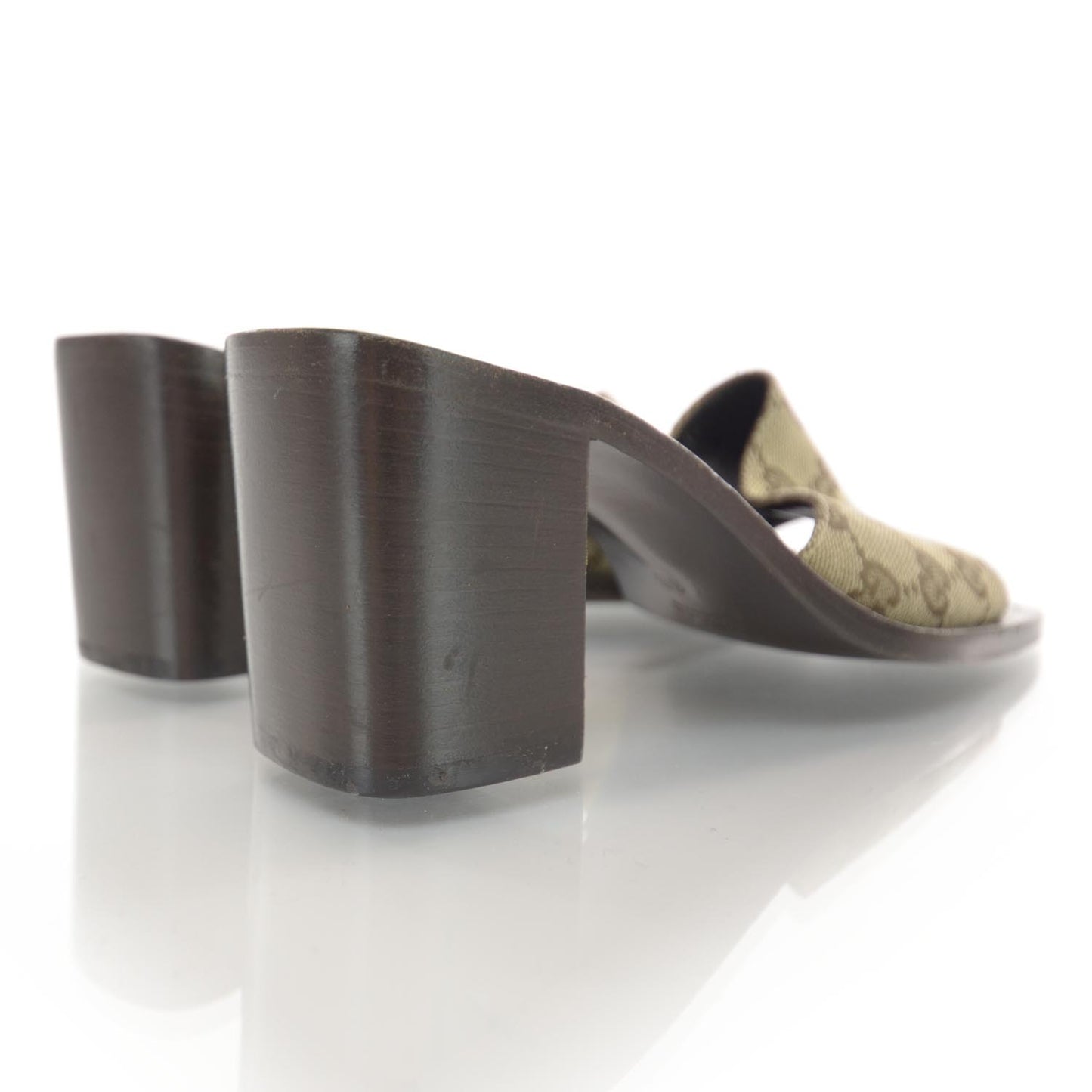 GG Monogram Mid Heel Slides 6B