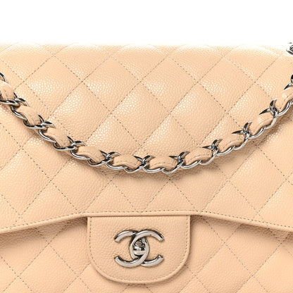 Chanel Caviar Quilted Jumbo Double Flap Beige 8 of 11