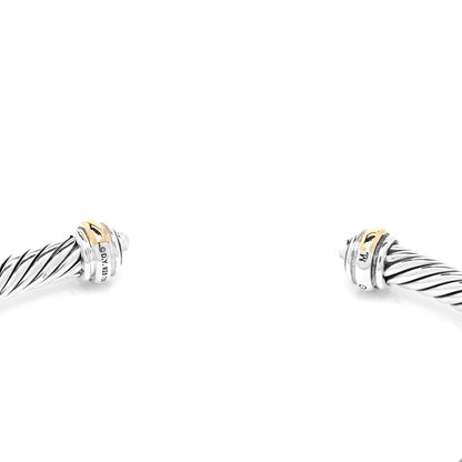 David Yurman Sterling Silver 18K Yellow Gold 4mm Cable Classics Bracelet 4 of 4