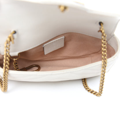 Gucci Calfskin Matelasse Super Mini GG Marmont Shoulder Bag White 5 of 13