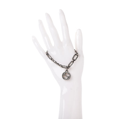 Gucci Sterling Silver Textured Interlocking G Charm Bracelet 2 of 5