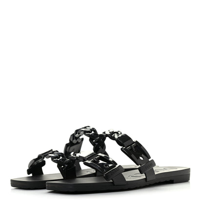 Gucci Rubber Womens Slide Sandals 35 Black 3 of 8
