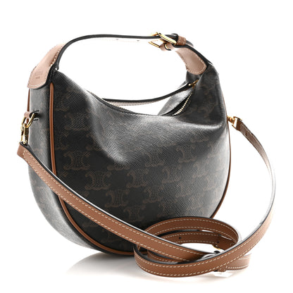 Celine Triomphe Canvas Calfskin Teen Lulu Shoulder Bag Tan 3 of 11