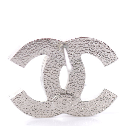 Chanel Crystal Baguette CC Earrings Silver 4 of 4