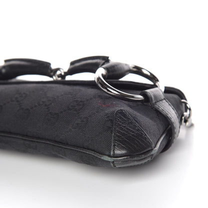 Gucci Monogram Horsebit Chain Clutch Black 9 of 9