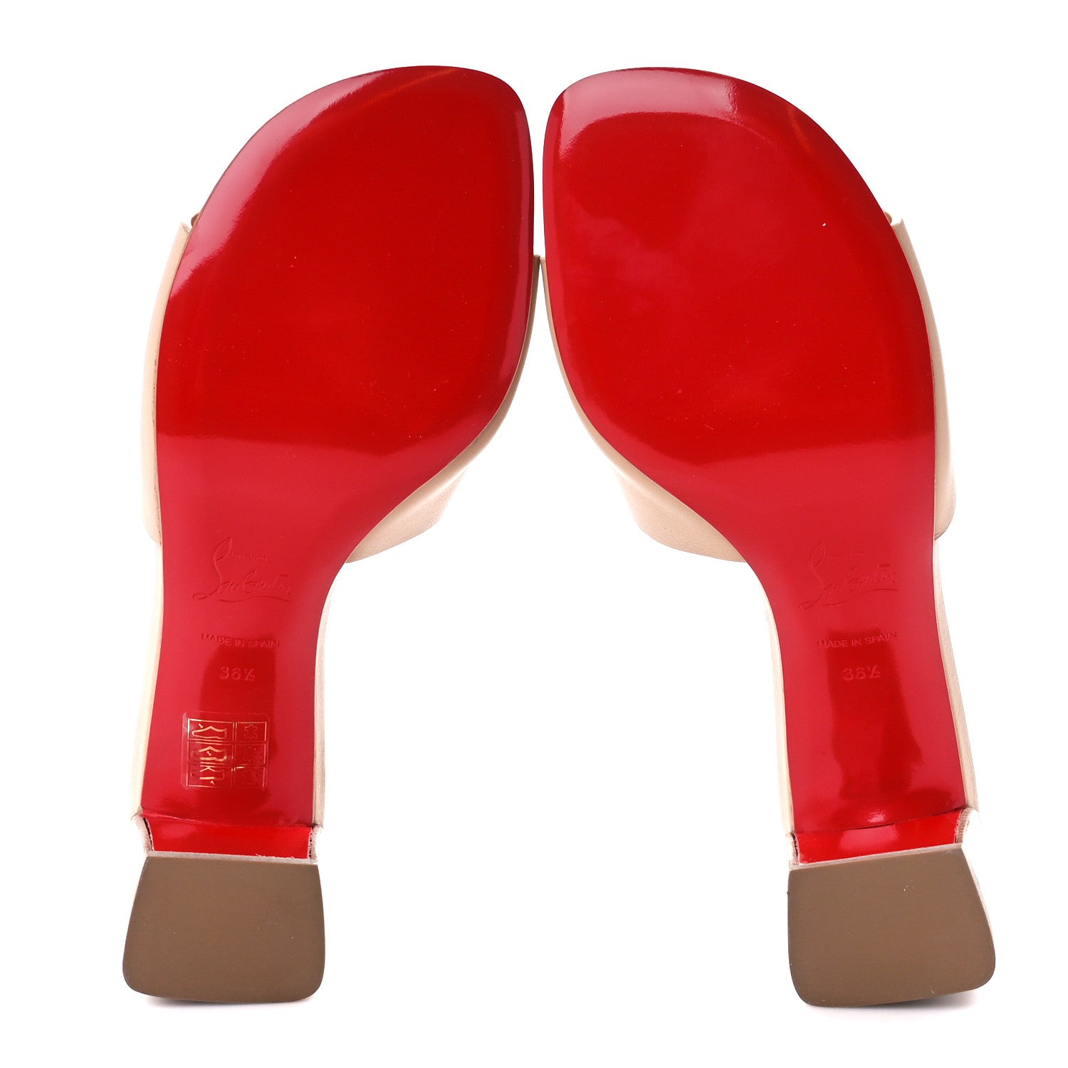 Christian Louboutin Calfskin Logo Embossed So CL 55 Mule 36.5 Leche Scuro 5 of 8