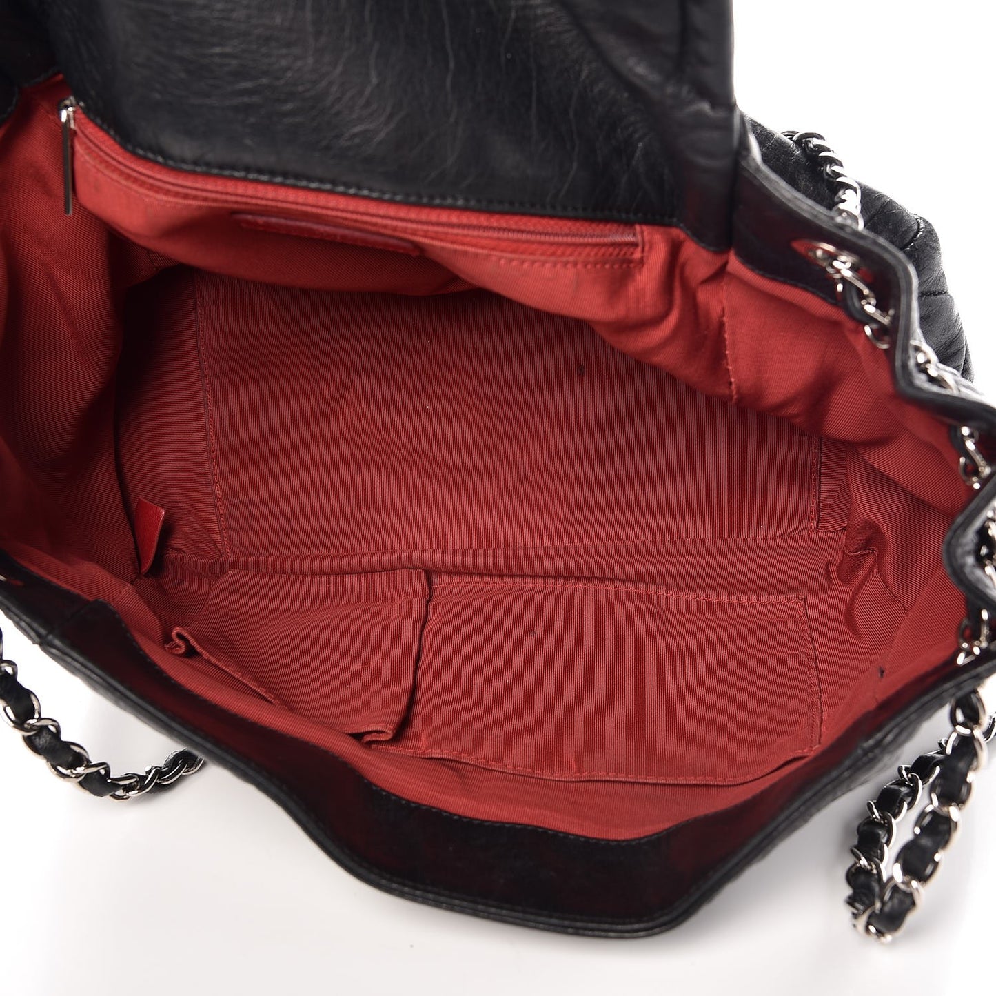 Lambskin Medium Rock and Chain Flap Black