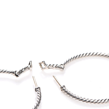 David Yurman Sterling Silver Large Cable Classics Hoop Earrings 3 of 4