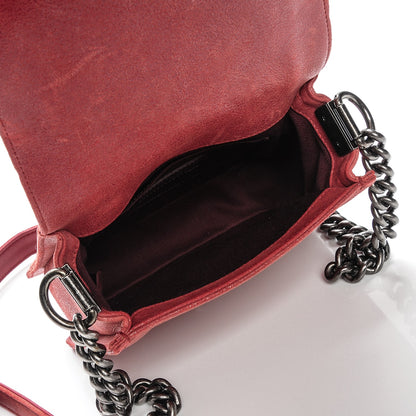 Chanel Iridescent Calfskin Quilted Small Gentle Square Boy Flap Red 5 of 12