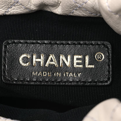 Chanel Calfskin Quilted Pearl Mini About Pearls Drawstring Bucket Bag  White 6 of 11
