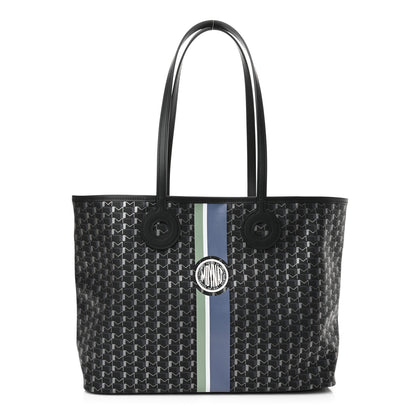 Moynat Grained Calfskin Canvas 1920 Oh! Tote Ruban MM Carbon Silver 1 of 11