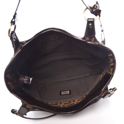 Fendi Zucca Patent Small Chef Shopping Tote Tobacco Moro 5 of 12