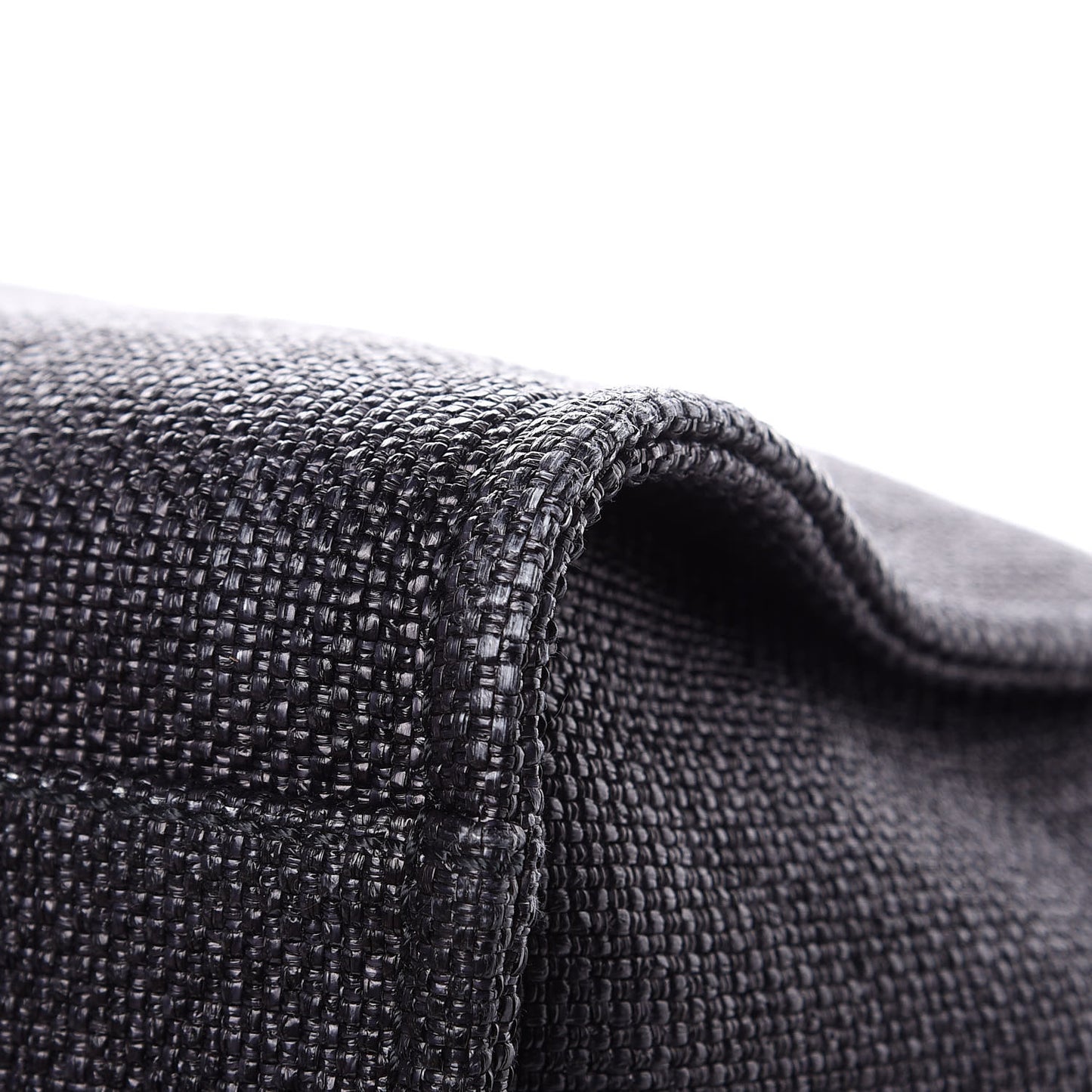 Woven Straw Raffia Large Deauville Tote Black