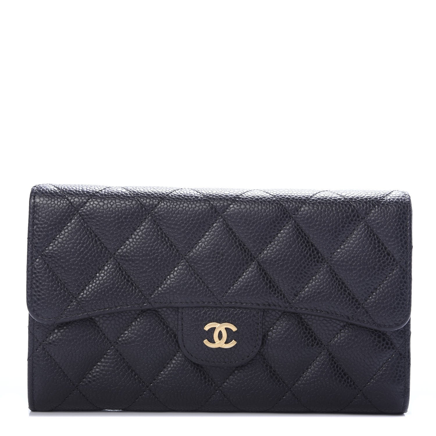 Chanel Caviar Quilted Large Flap Wallet Black 1 of 8
