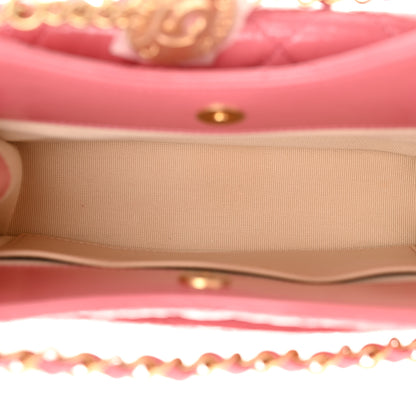 Chanel Shiny Crumpled Calfskin Quilted Small Wavy CC Hobo Pink 5 of 10