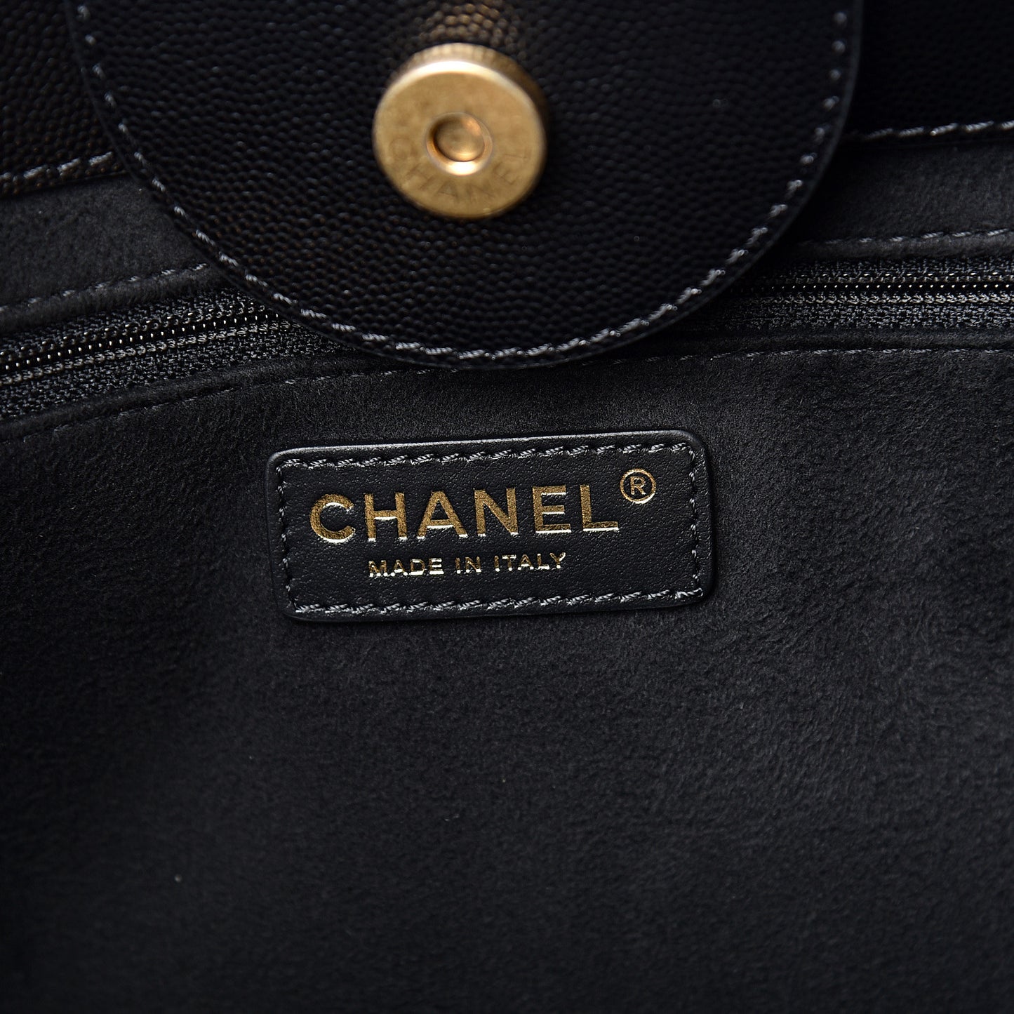 Caviar Small Studded Deauville Tote Black