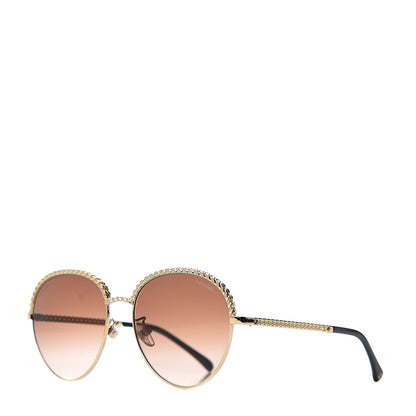 Chanel Chain Pantos Sunglasses 4242 Gold Brown 1 of 9