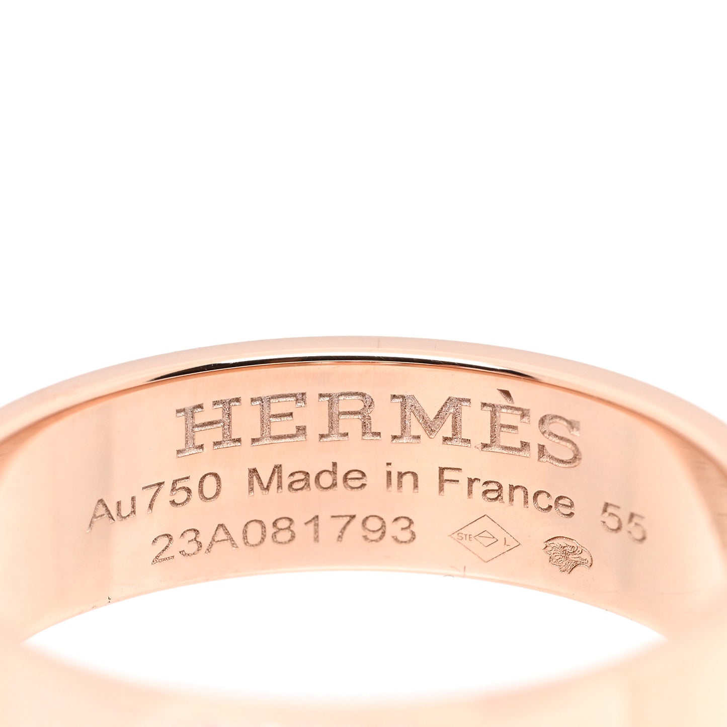 18K Rose Gold Diamond PM H D'Ancre Ring 55 7.25