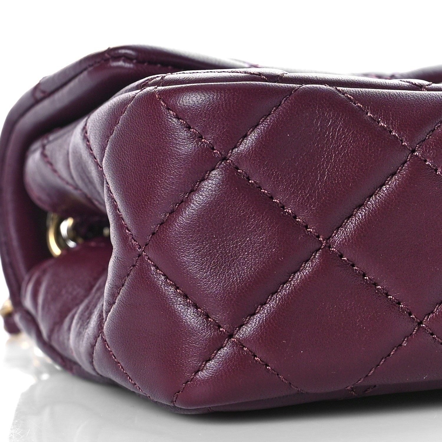 Chanel Lambskin Quilted Mini Rectangular Pearl Crush Flap Burgundy 8 of 10