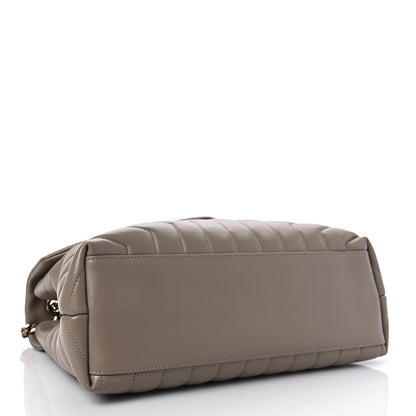 Saint Laurent Calfskin Y Quilted Monogram Medium Loulou Chain Satchel Taupe 4 of 7