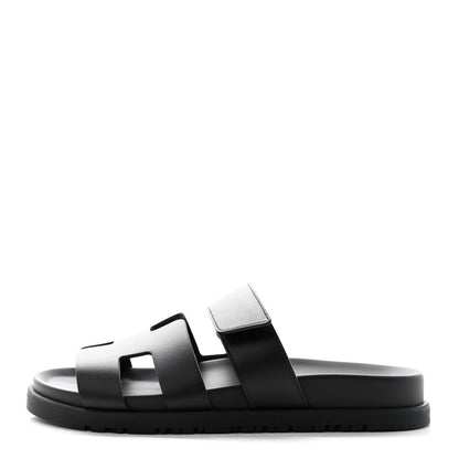 Hermes Calfskin Womens Chypre Sandals 35.5 Black 1 of 10