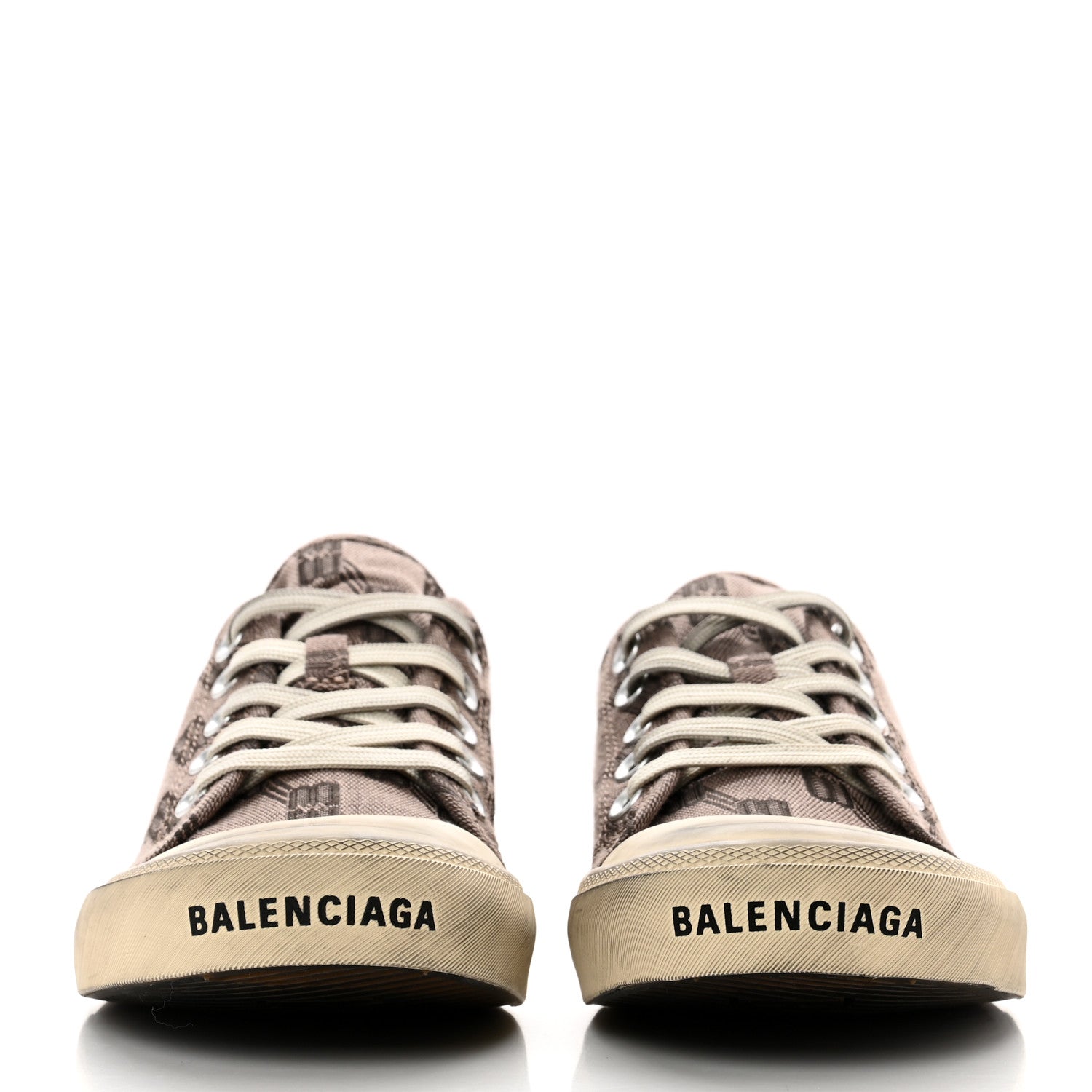 Balenciaga Jacquard BB Monogram Distressed Womens Paris Low Top Sneakers 36 Dark Mink Grey Brown 2 of 8