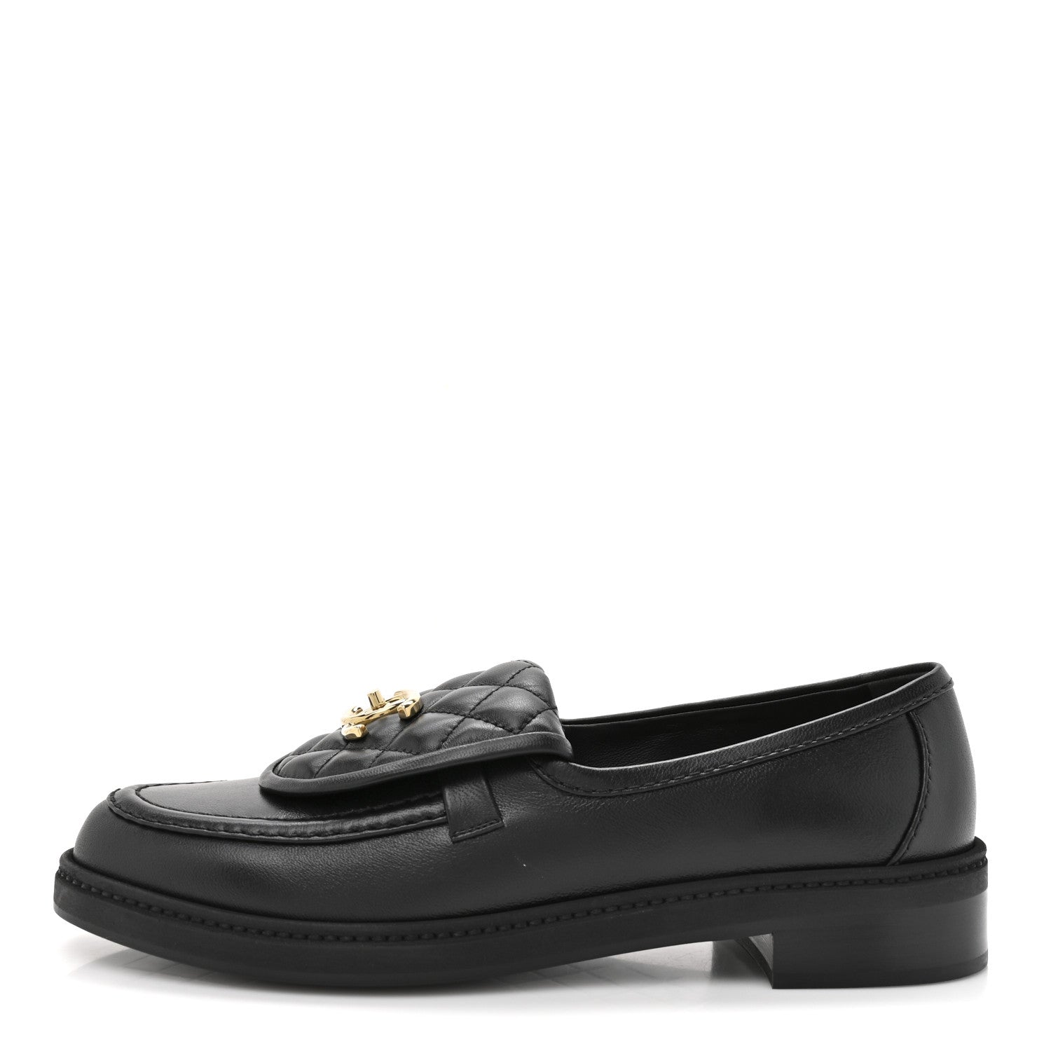 Chanel Lambskin Quilted CC Turnlock Loafers 39.5 Black 1 of 10