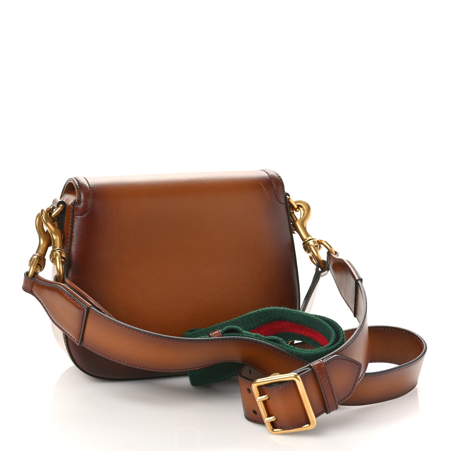 Calfskin Medium Lady Web Shoulder Bag Cuir