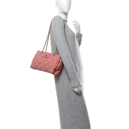 Salvatore Ferragamo Nappa Quilted Medium Ginette Shoulder Bag Pink 2 of 12