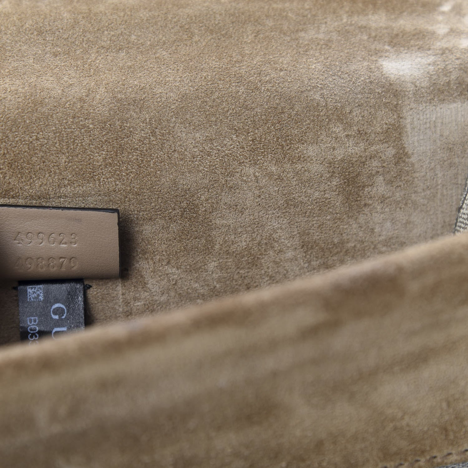 Gucci GG Supreme Monogram Suede Crystal Small Dionysus Shoulder Bag Beige Ebony Taupe 8 of 10