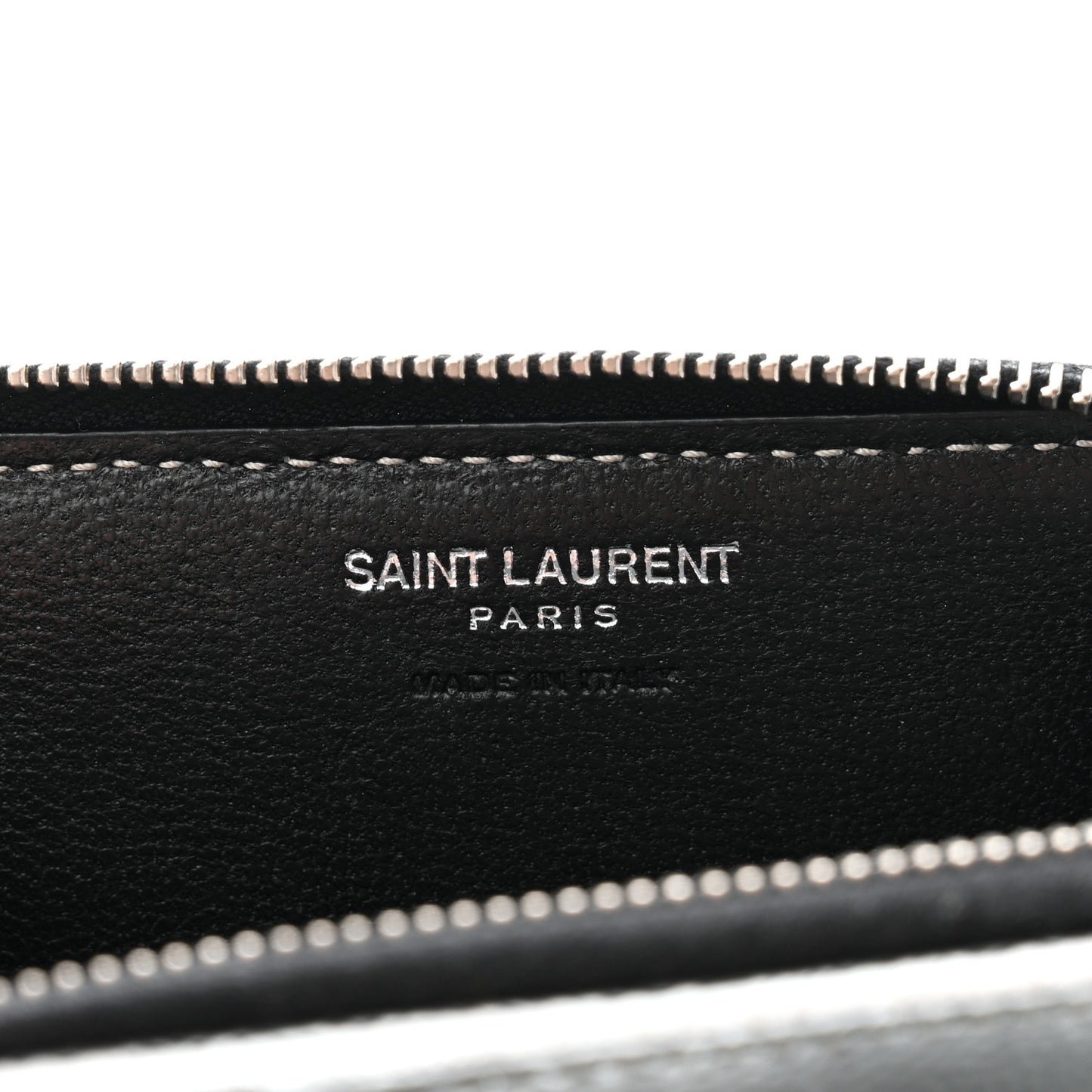 Metallic Grain De Poudre Matelasse Chevron Monogram Compact Zip Around Wallet Silver