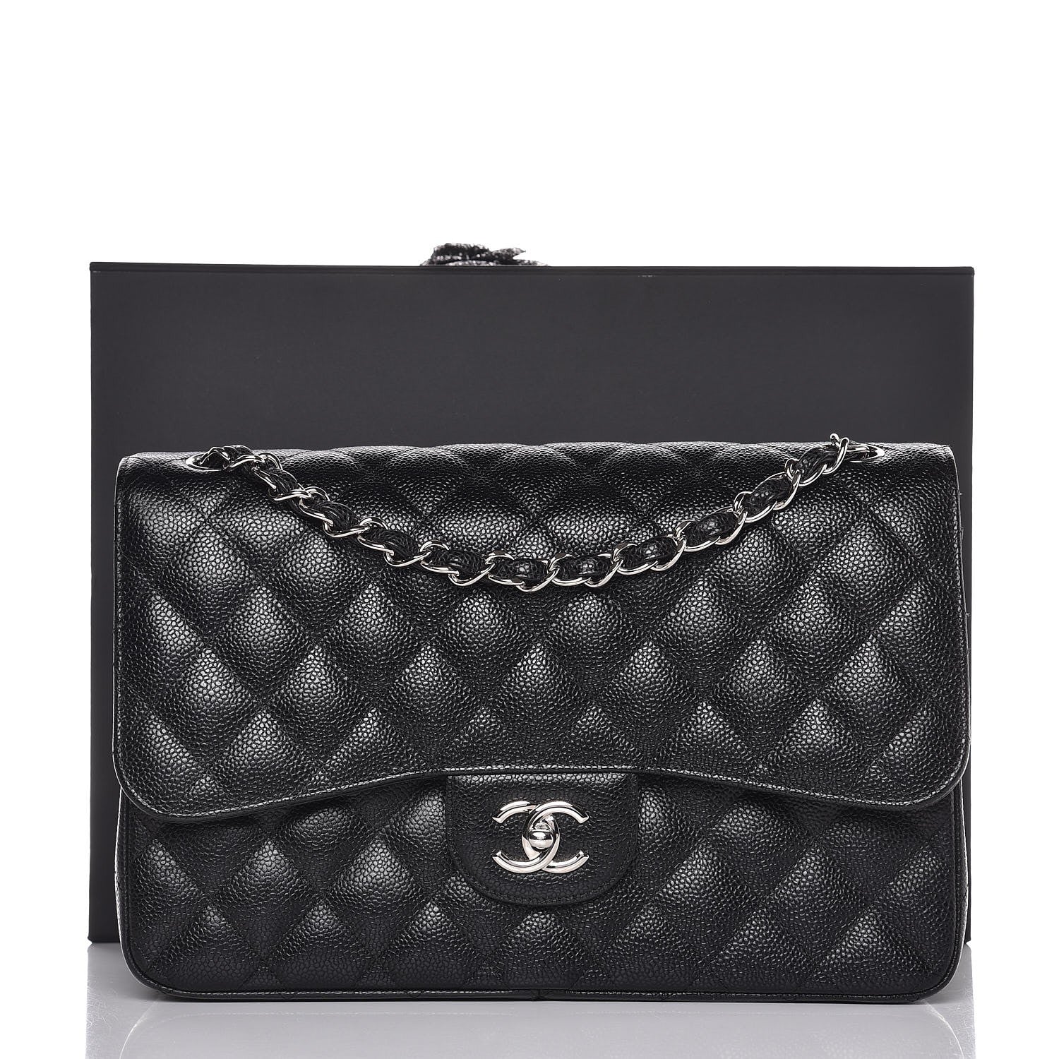 Chanel Caviar Quilted Jumbo Double Flap Black 9 of 9