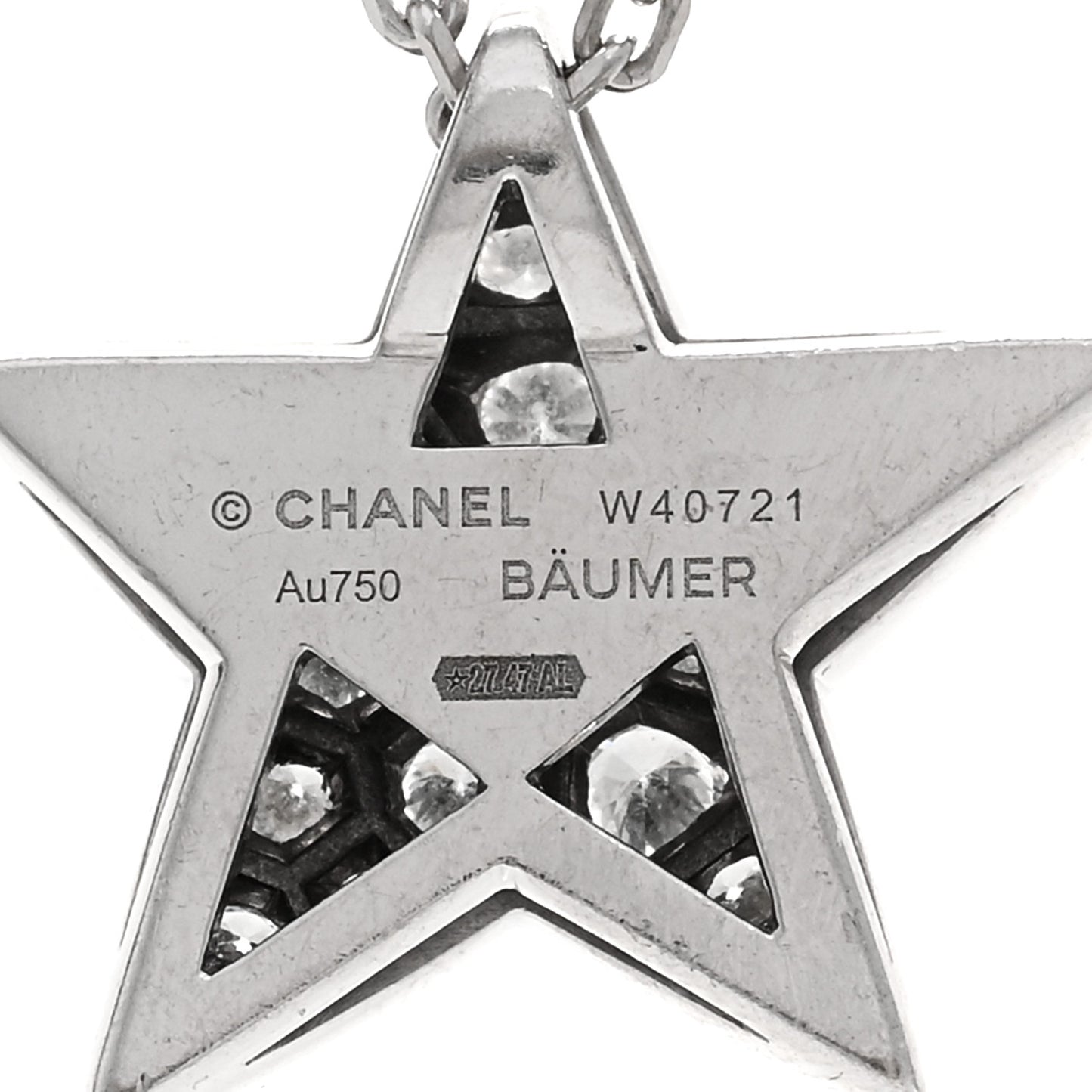 18K White Gold Diamond Large Comete Geode Pendant Necklace