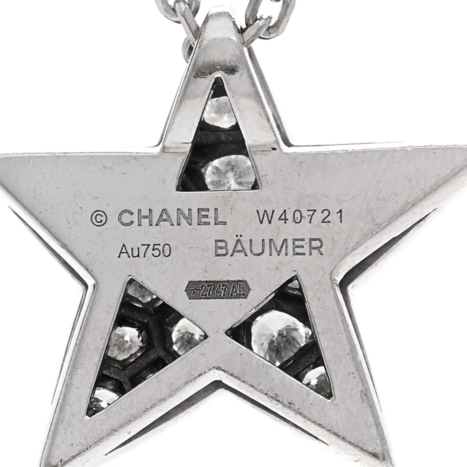 Chanel 18K White Gold Diamond Large Comete Geode Pendant Necklace 4 of 4