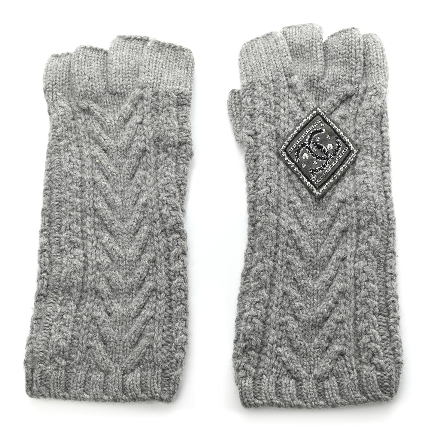 Cashmere CC Fingerless Gloves Grey