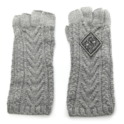 Chanel Cashmere CC Fingerless Gloves Grey 1 of 4